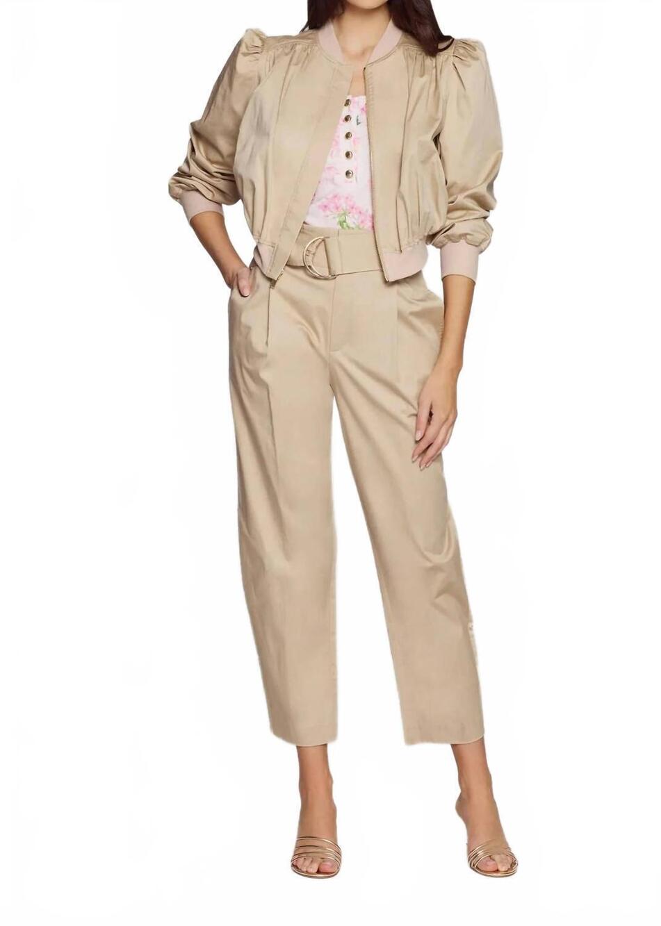 NEW GENERATION LOVE cassie sateen pants in light khaki